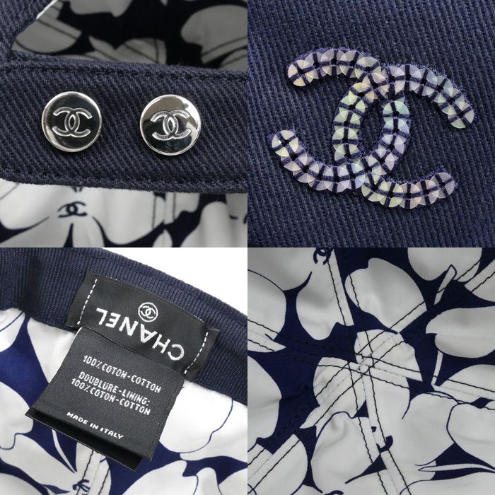 CHANEL シャネル ココマーク キャップ ネイビー レディース 中古 美品