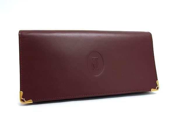 □極美品□ Cartier カルティエ マストライン レザー 二つ折り 長財布