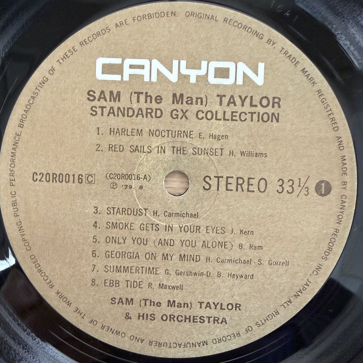 Sam Taylor「Standard GX Collection」LP（12インチ）/Canyon(C20