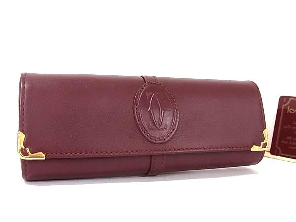 □美品□ Cartier カルティエ マストライン レザー メガネケース 眼鏡