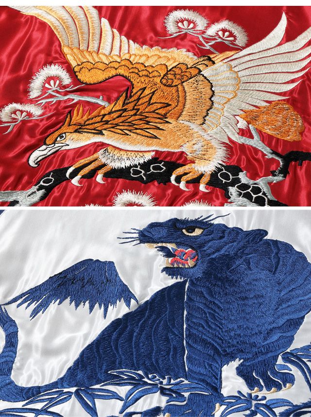 Mid 1950s Style アセテートリバーシブルスカジャン「EAGLE × BLUE