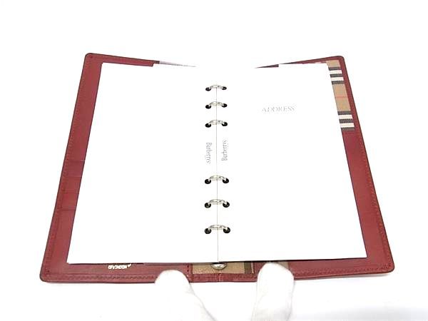 □新品同様□ Burberrys バーバリーズ レザー 6穴式 手帳カバー