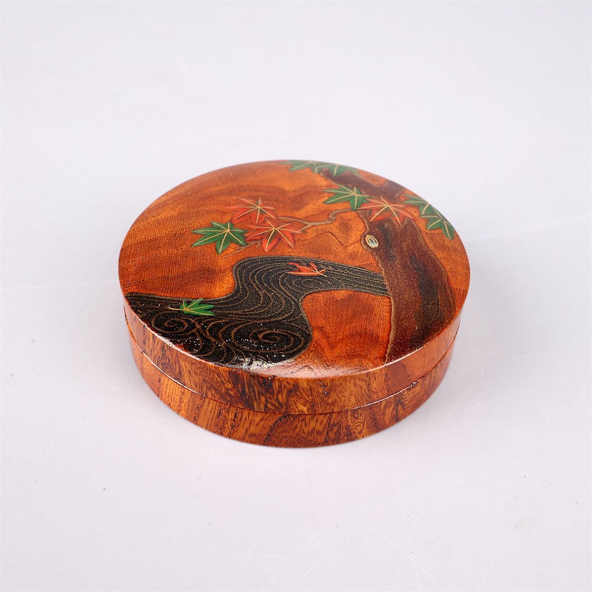 中村宗哲】作 立田川蒔絵 香合／表千家十三代即中斎 花押 箱書付