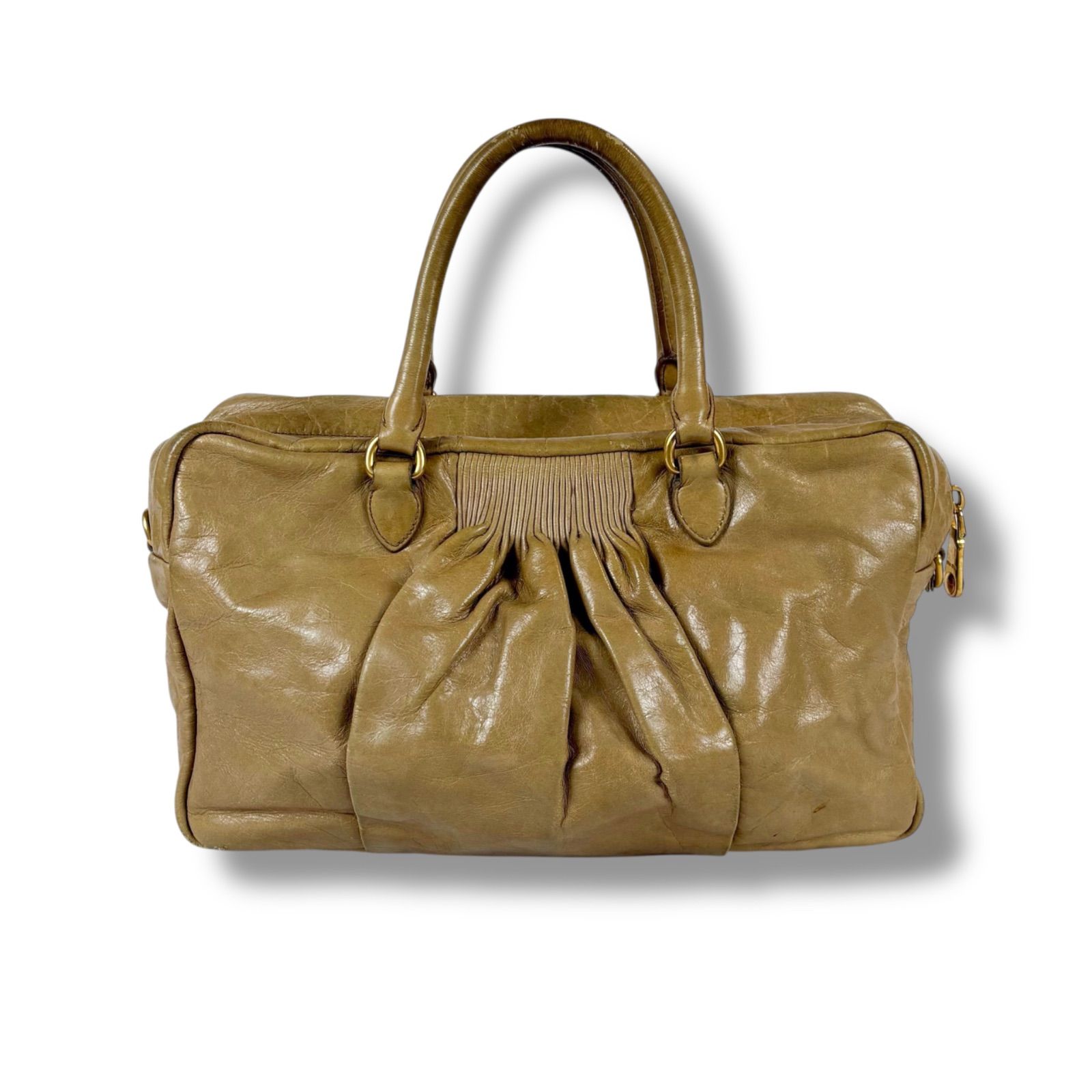 ミュウミュウ MIUMIU ミニボストンバッグ ハンドバッグ ロゴ金具