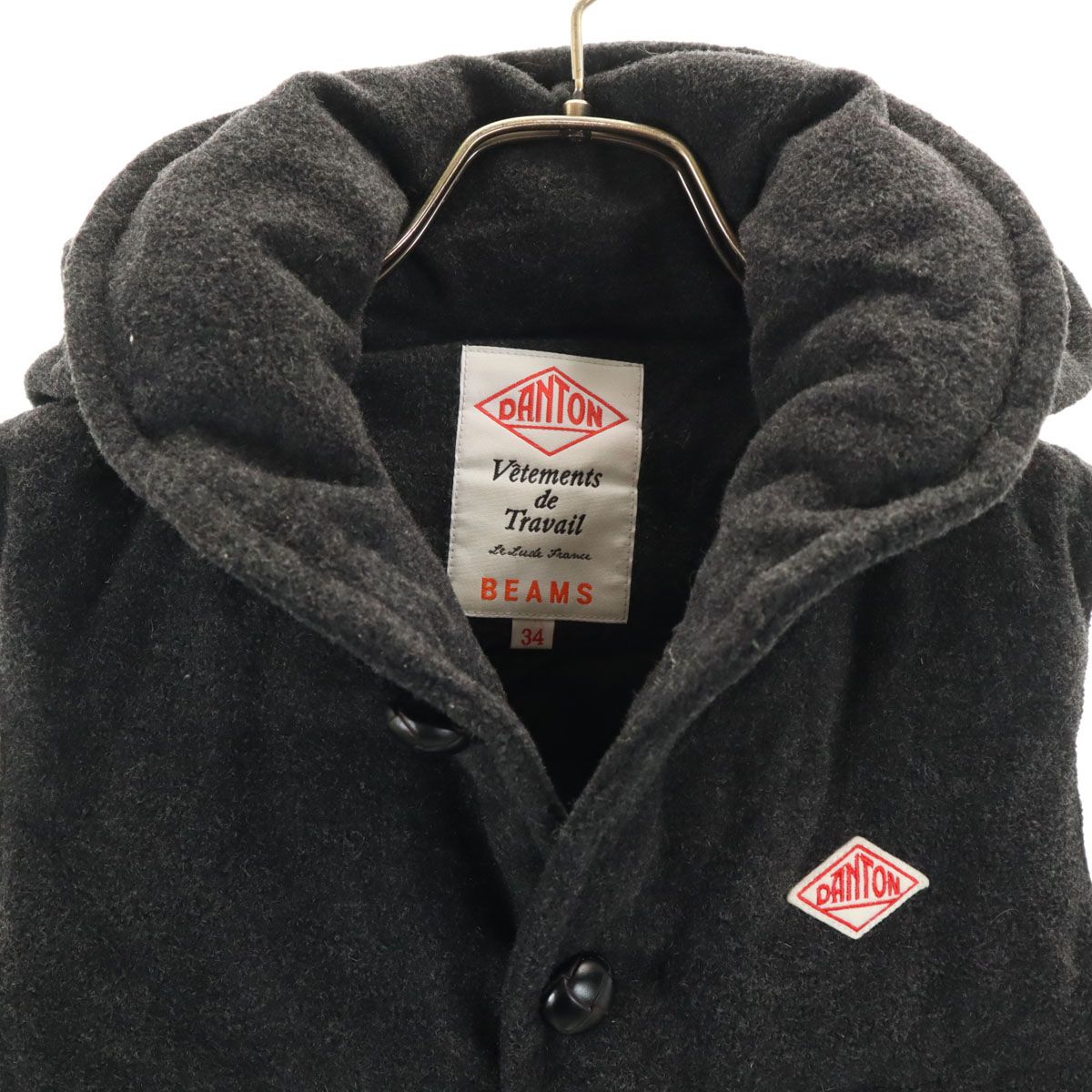 Danton ダントン ウールモッサ ダウンベスト 34 グレー BEAMS 別注