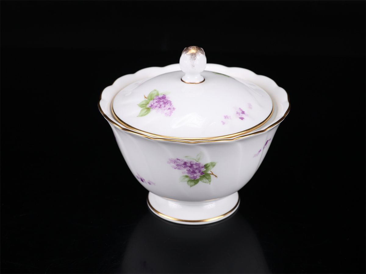 OKURA 【大倉陶園】 金彩紫花文 カップ＆ソーサー ティーポット