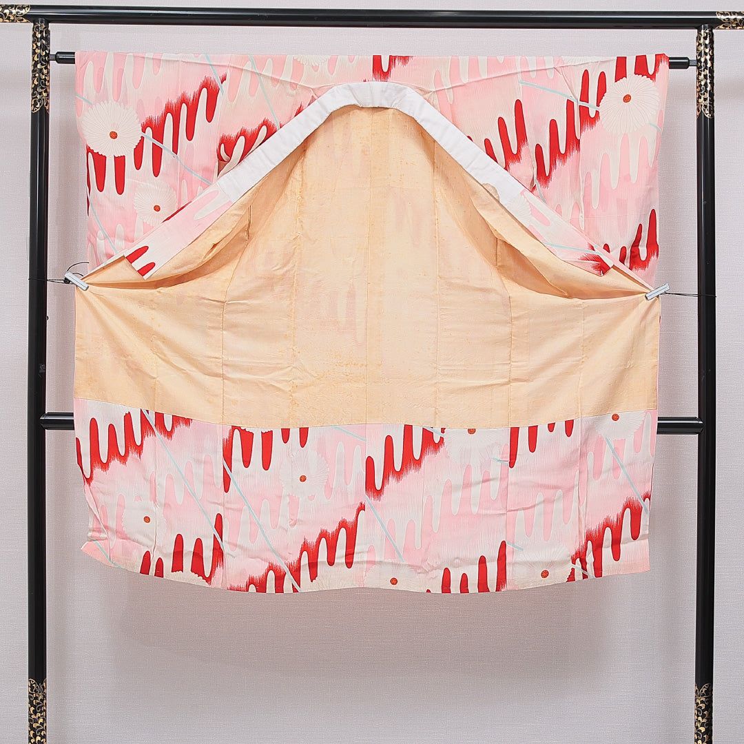 アンティーク 長襦袢 無双袖 身丈124cm 裄丈63cm 正絹 Cランク Mサイズ