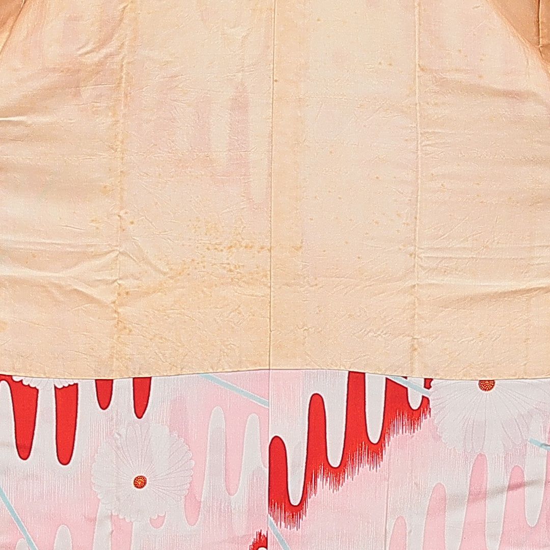 アンティーク 長襦袢 無双袖 身丈124cm 裄丈63cm 正絹 Cランク Mサイズ