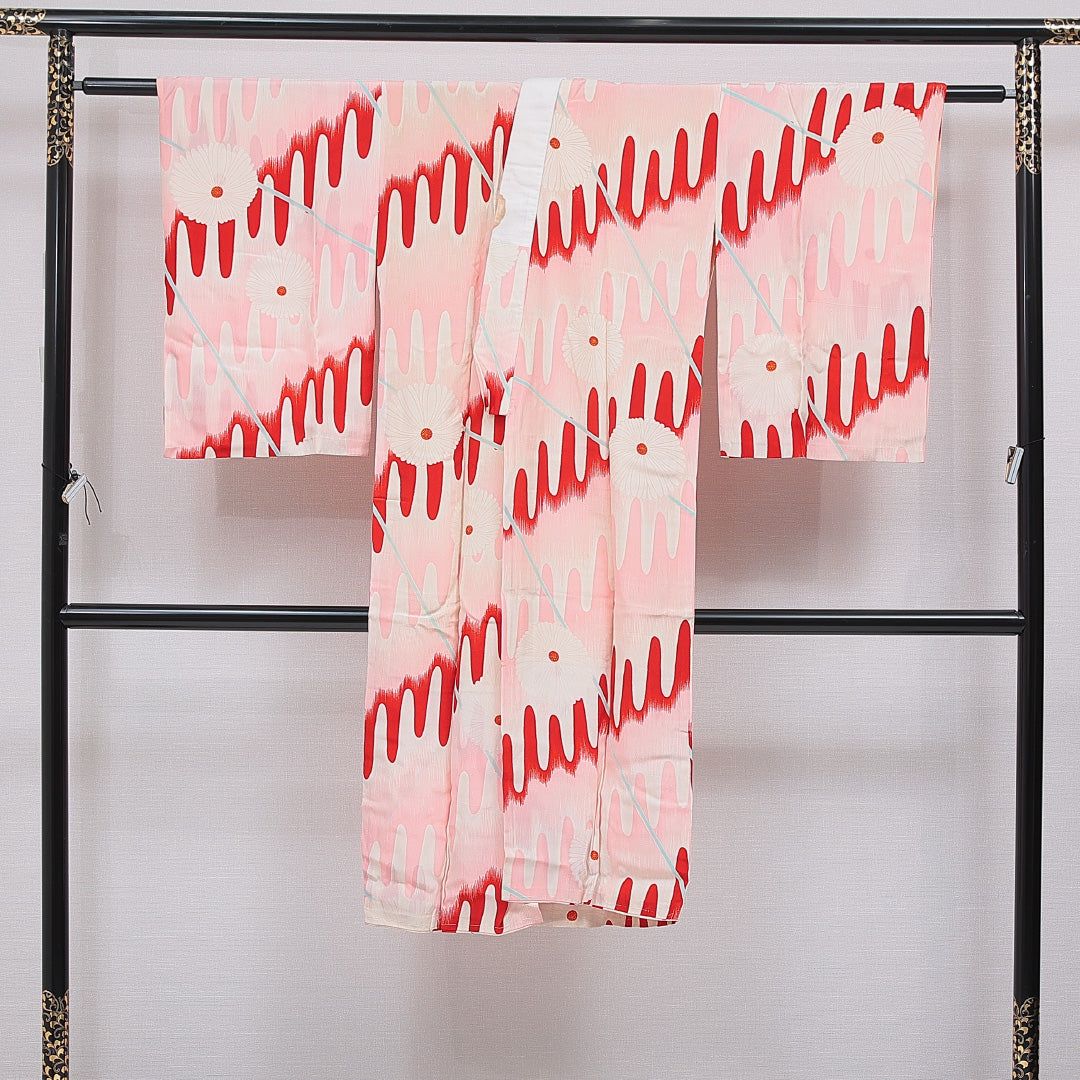 アンティーク 長襦袢 無双袖 身丈124cm 裄丈63cm 正絹 Cランク Mサイズ