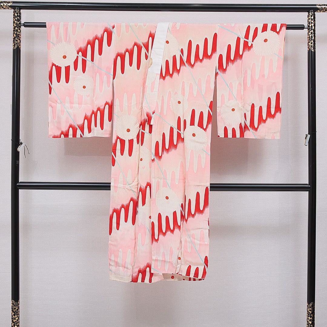 アンティーク 長襦袢 無双袖 身丈124cm 裄丈63cm 正絹 Cランク Mサイズ