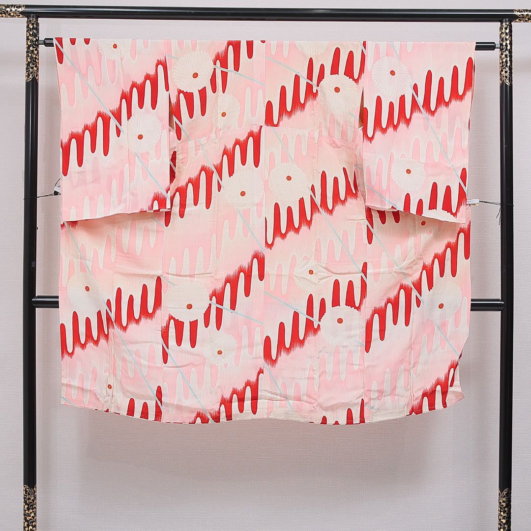 アンティーク 長襦袢 無双袖 身丈124cm 裄丈63cm 正絹 Cランク Mサイズ