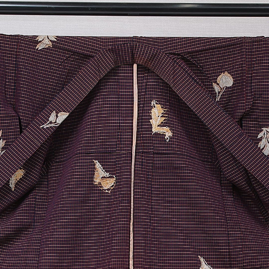 アンティーク お召 単衣 身丈147cm 裄丈64cm 正絹 Cランク XSサイズ