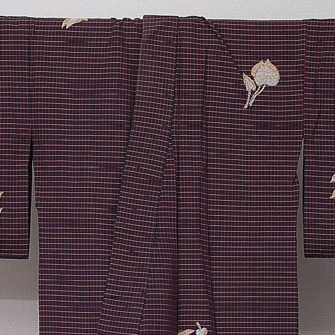 アンティーク お召 単衣 身丈147cm 裄丈64cm 正絹 Cランク XSサイズ