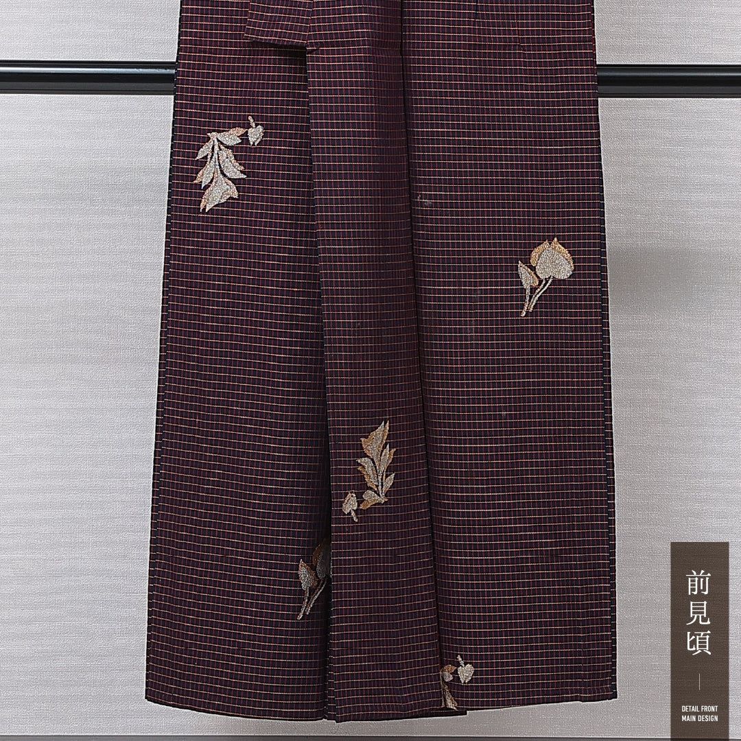 アンティーク お召 単衣 身丈147cm 裄丈64cm 正絹 Cランク XSサイズ