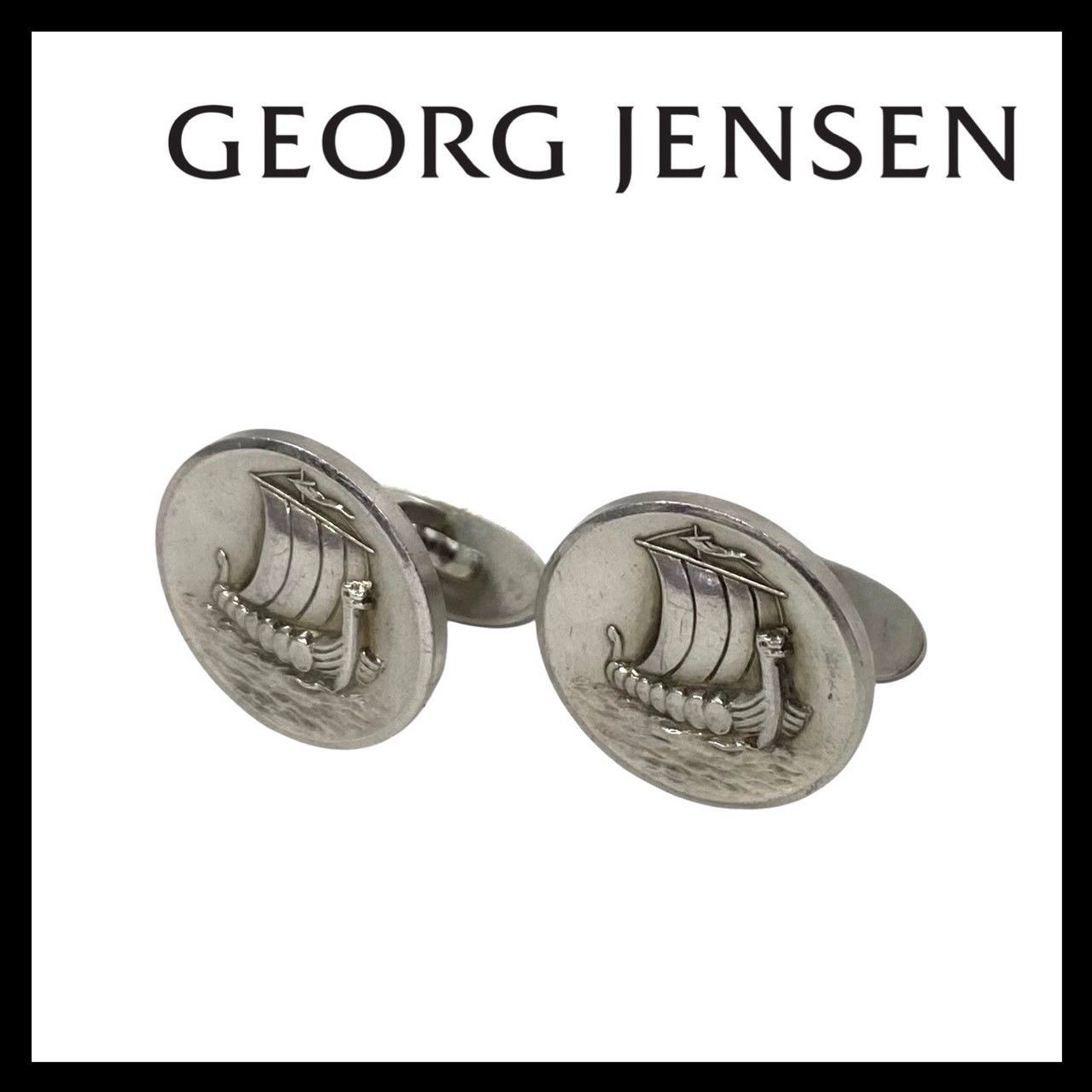 GEORG JENSEN】50 カフス 帆船 SV925 SILVER/シルバー 総重量約16.2g