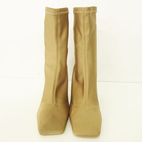 イエロ yello ショート ブーツ ストレッチ チャンキーヒール M 約23.5