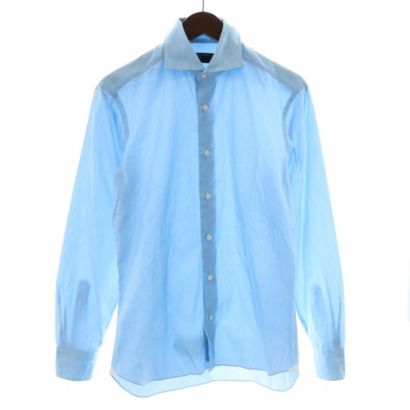 バルバ BARBA シャツ レギュラーカラー 長袖 38/15 M 青 ブルー /XK