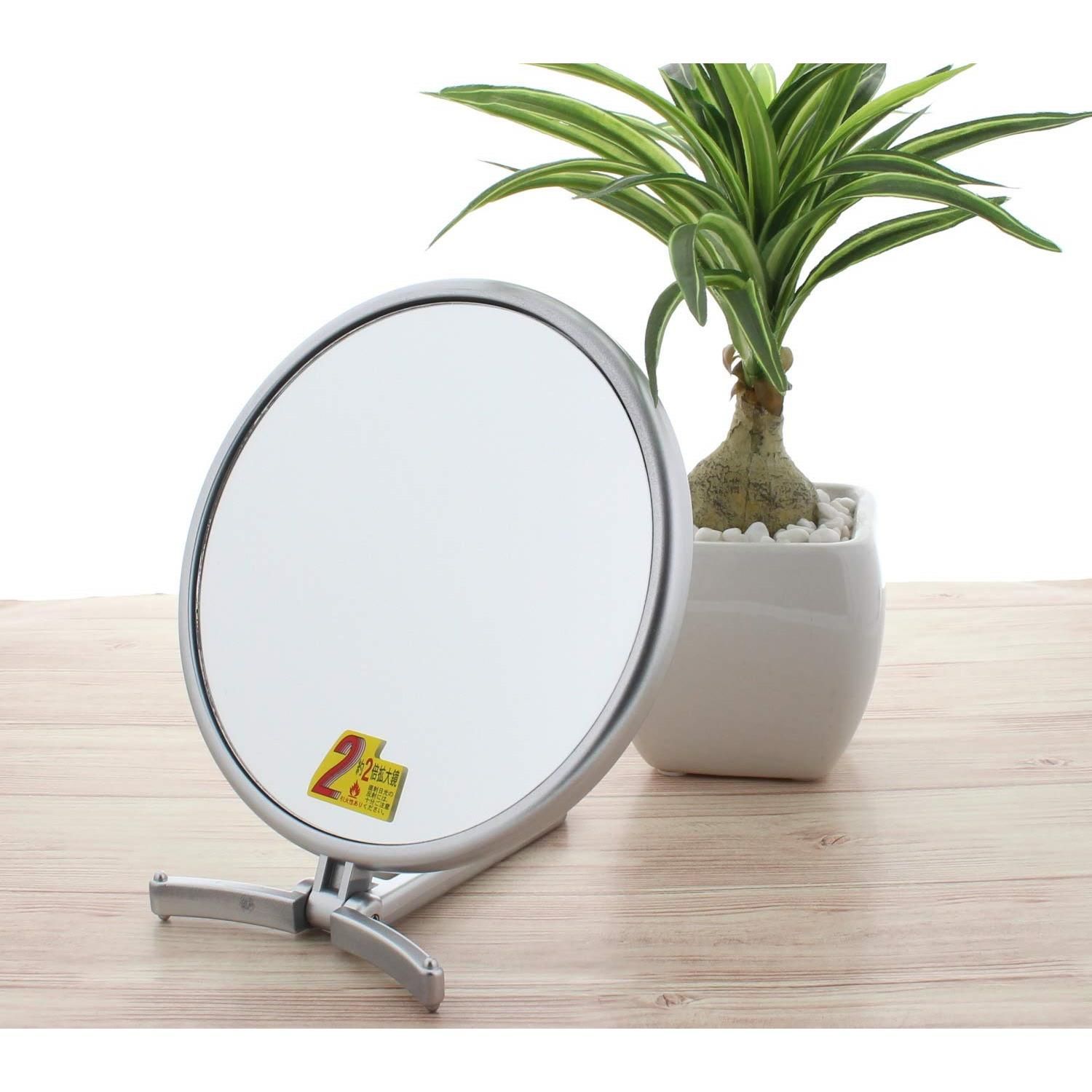 CH-7740 2倍拡大鏡付折立式2WAYミラー シルバー - メルカリ