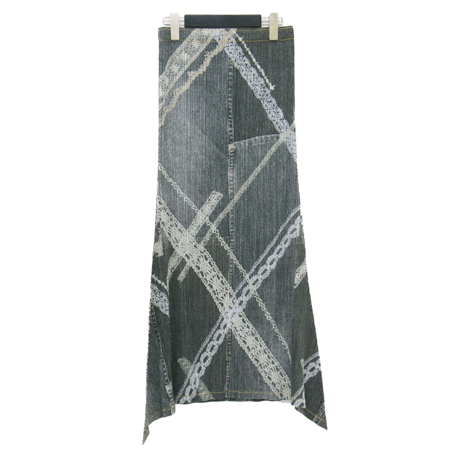 美品】PLEATS PLEASE プリーツプリーズ スカート グレー サイズ:4(XL