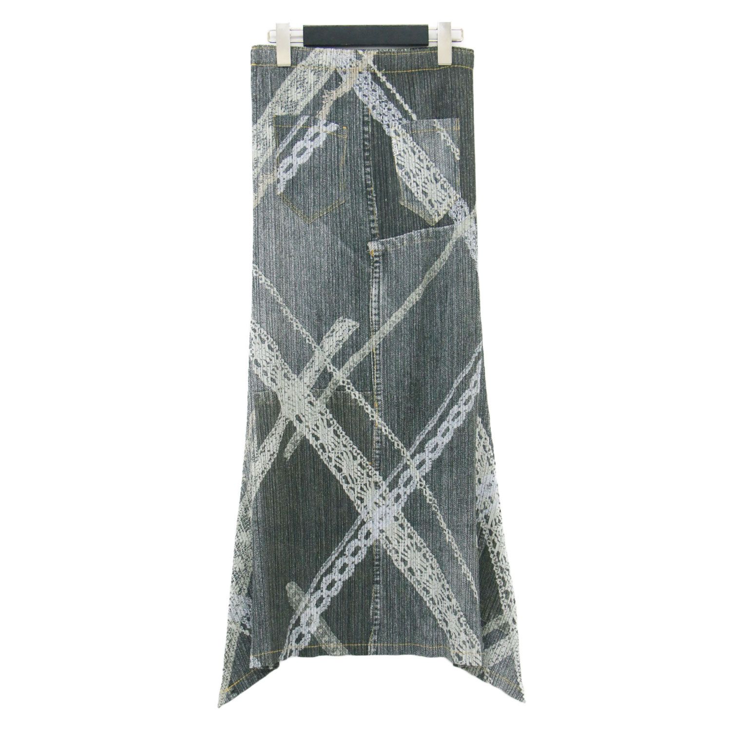 美品】PLEATS PLEASE プリーツプリーズ スカート グレー サイズ:4(XL