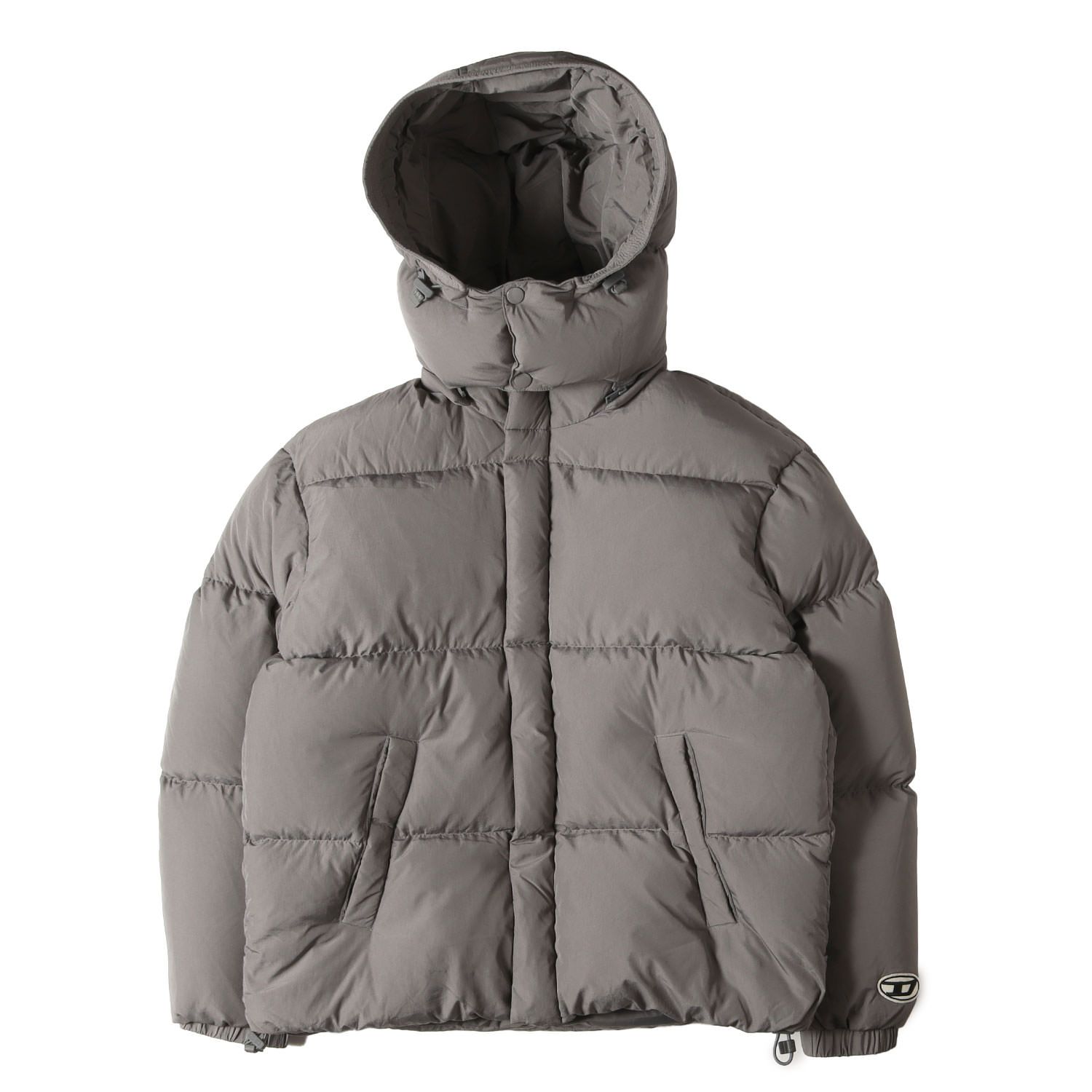 DIESEL ディーゼル ジャケット グレー サイズ:L | オーバルDワッペン付き フーデッド ナイロン ダウンジャケット W-ROLF-NW JACKET | 上着 アウター ブルゾン【メンズ】【中古】 DIESEL ディーゼル ジャケット グレー サイズ:L | オーバルDワッペン