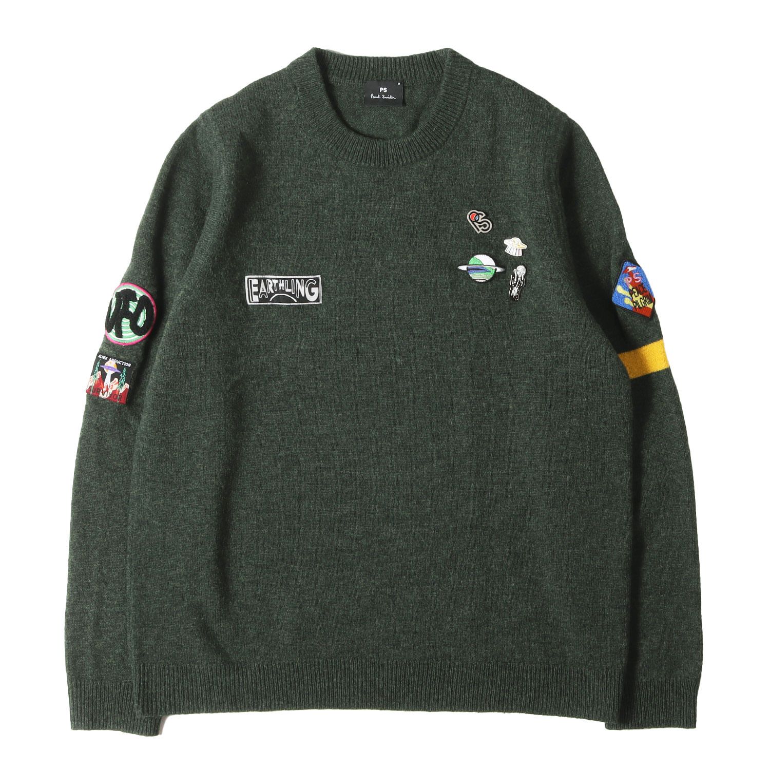 ポールスミス(Paul Smith)ダークグリーン カーディガン 美品 PS PaulSmith ピーエスポールスミス ロング丈カーディガン 抜け感