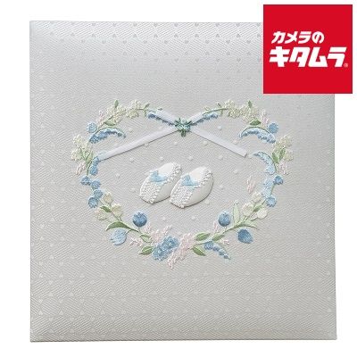 【新品】ナカバヤシ アH-LB-750-B フエルアルバム 100年台紙 誕生用 L ミルキーシューズ ブルー