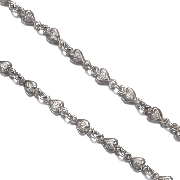 ローリーロドキン チェーンネックレス TINY HEART CROSS LINK 49cm
