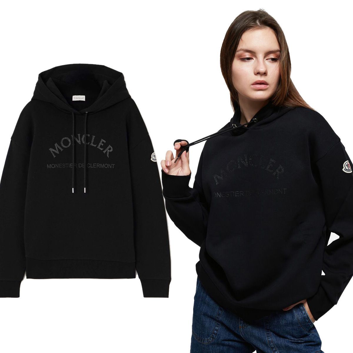L5 MONCLER モンクレール 8G00055 899U5 FELPA CON CAPPUCCIO ブラック 