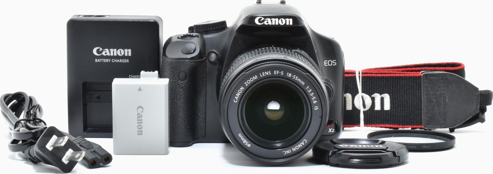 B24[7396]4 キヤノン Canon EOS kiss X2 ボディ 18-55mm IS 手振れ補正