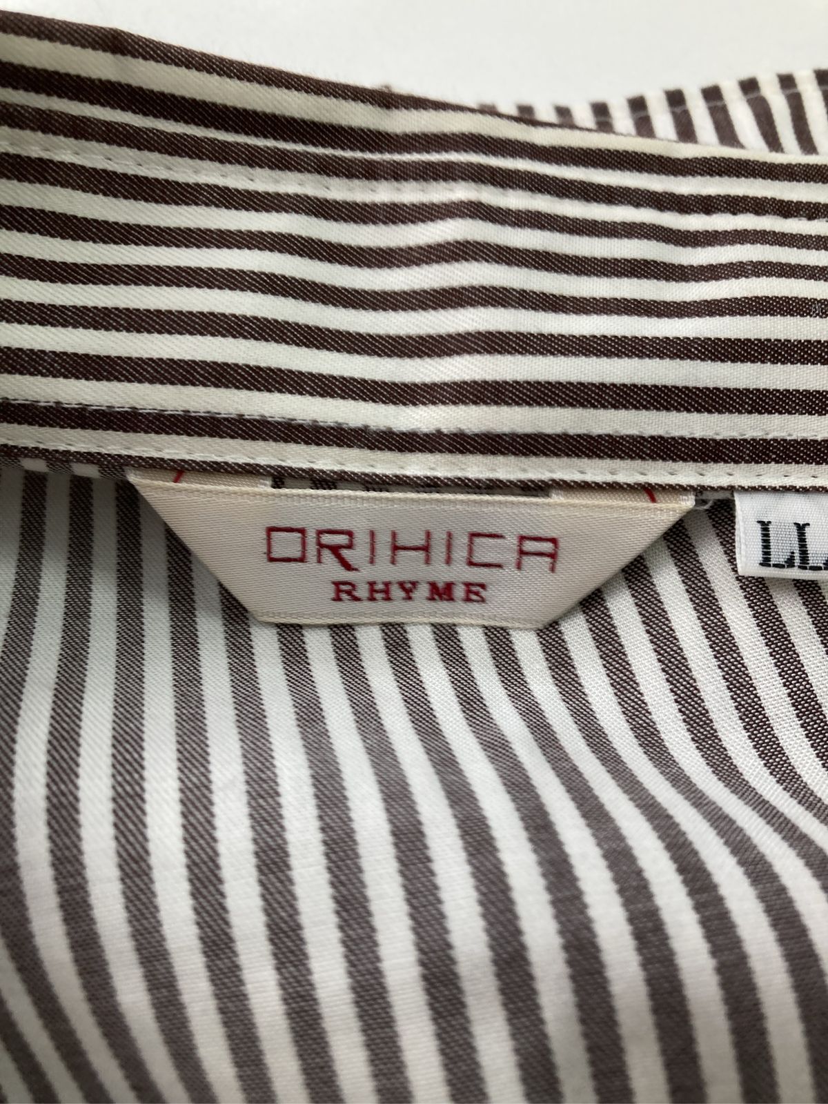 ORIHICA RHYME オリヒカライム シャツ/ブラウス LL ブラウン コットン