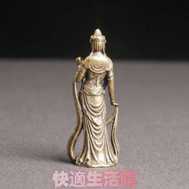 観音菩薩 置物 オブジェ 神 神様 仏 仏像 銅製 アンティーク調