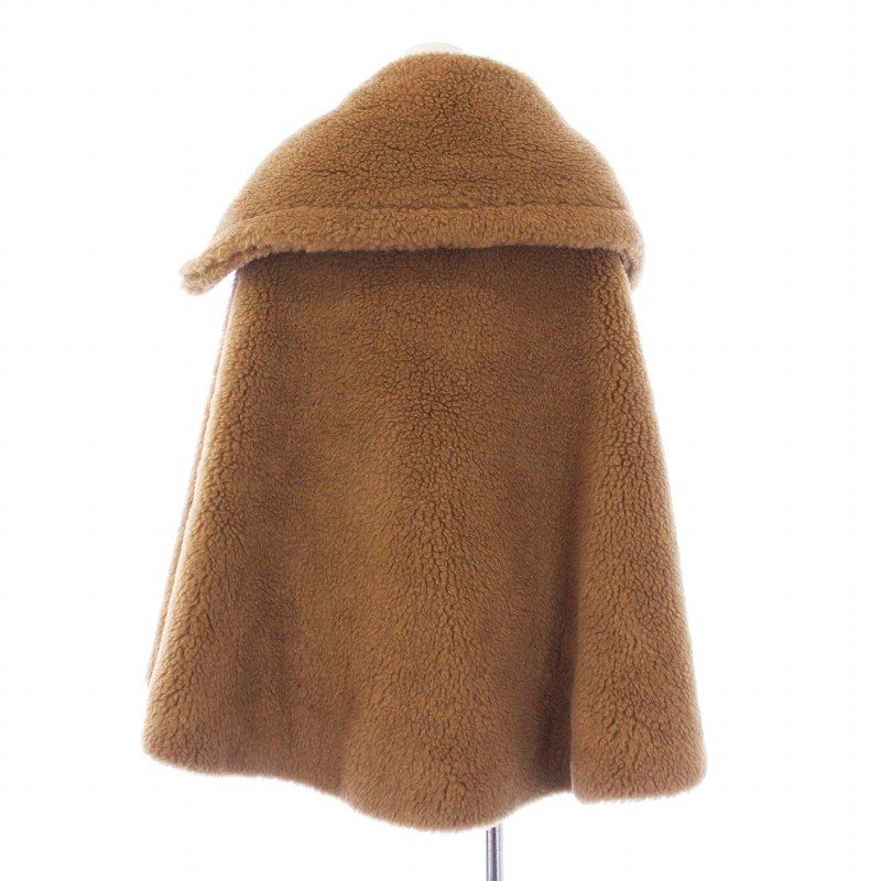 マックスマーラ MAX MARA テディベア ケープコート ポンチョ キャメル