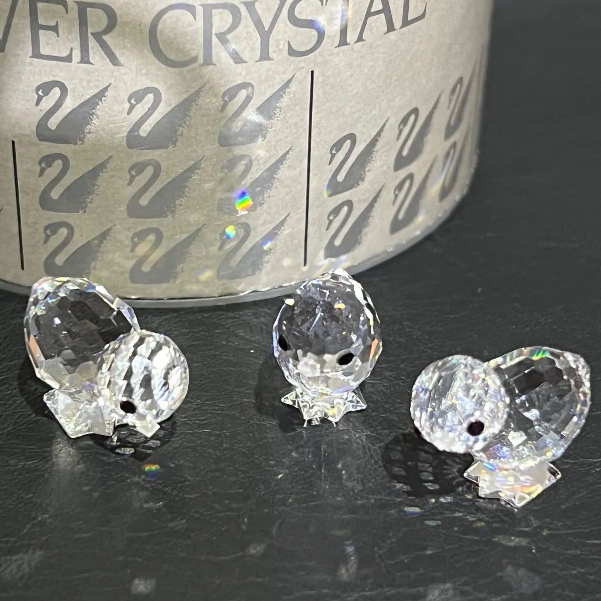 美品　SWAROVSKI クリスタル ひよこ3個セット 廃盤］スワロフスキー Swarovski ひよこ3匹セット クリスタルガラス