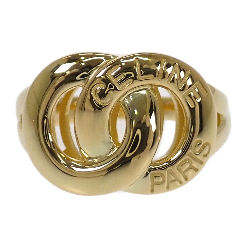 セリーヌ CELINE ダブルサークル 12号 リング 美品 刻印あり 18金 K18