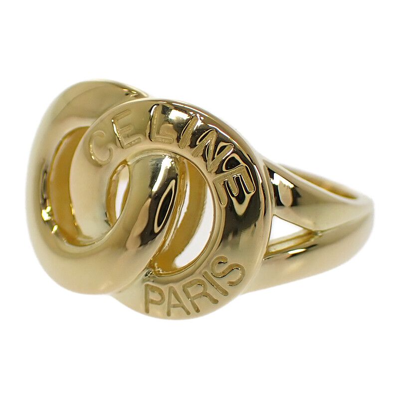 セリーヌ CELINE ダブルサークル 12号 リング 美品 刻印あり 18金 K18