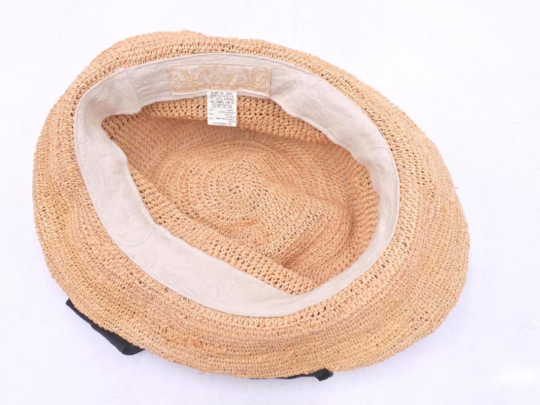 CA4LA カシラ ラフィア リボン ハット ベージュ □◇ レディース