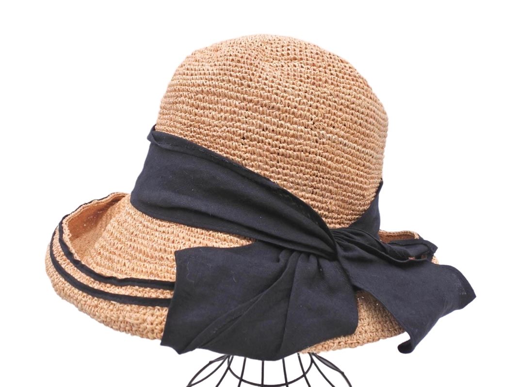 CA4LA カシラ ラフィア リボン ハット ベージュ □◇ レディース