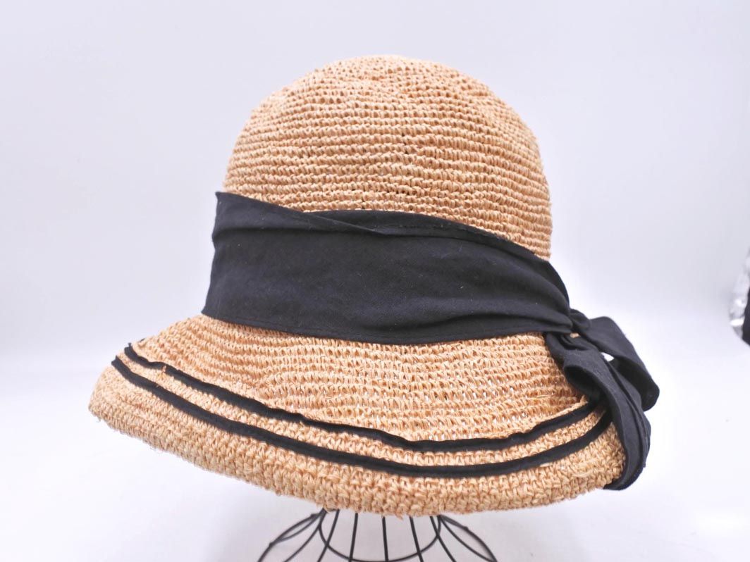 CA4LA カシラ ラフィア リボン ハット ベージュ □◇ レディース