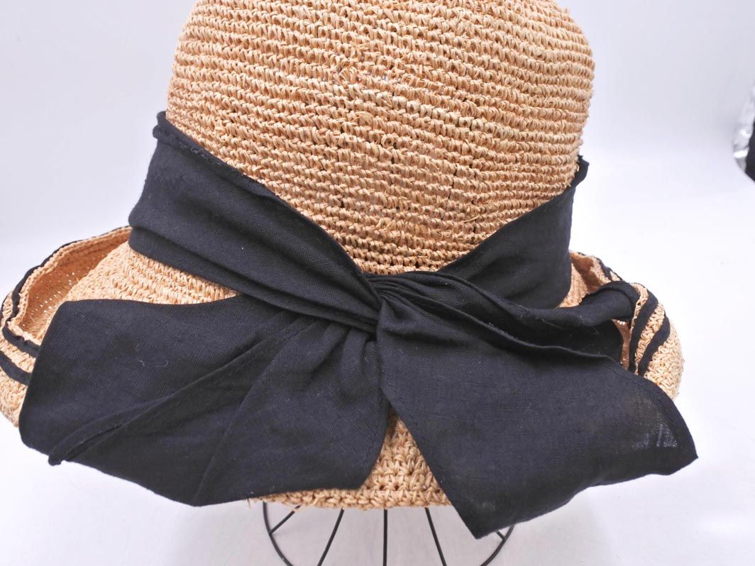 CA4LA カシラ ラフィア リボン ハット ベージュ □◇ レディース