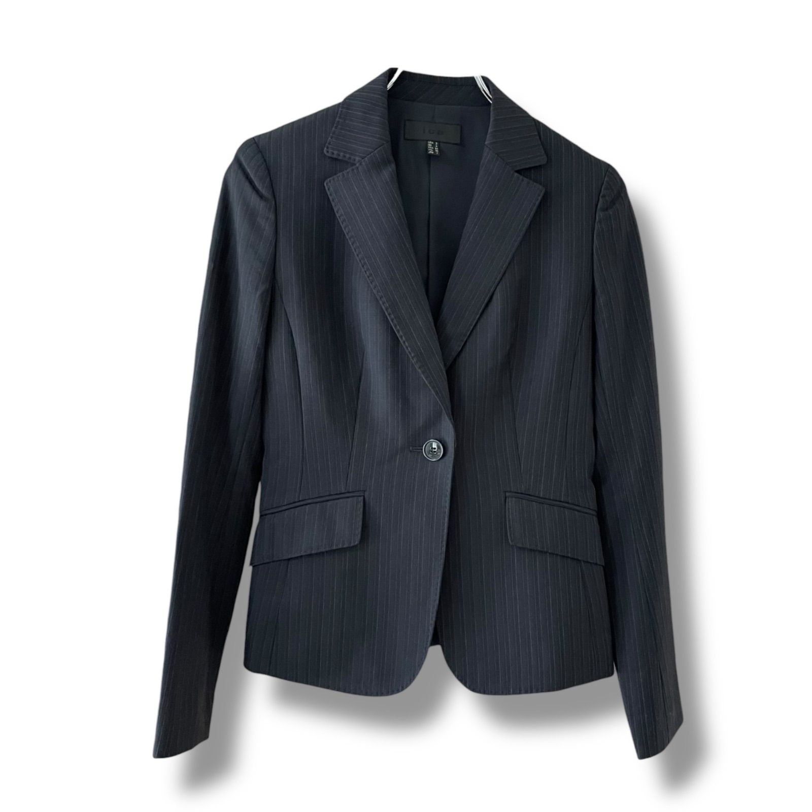 ICB アイシービー セットアップ スカート スーツ 7号 S ストライプ