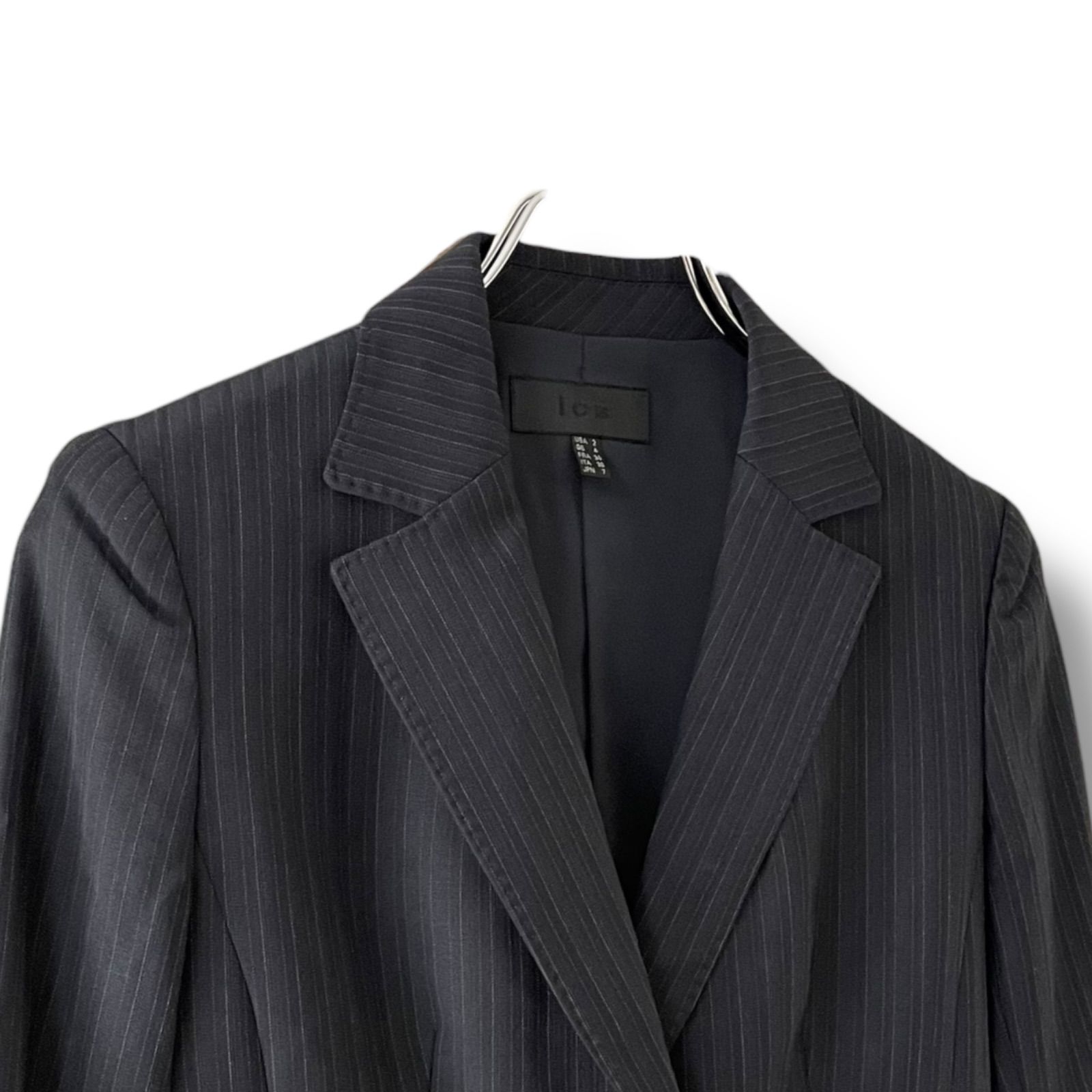 ICB アイシービー セットアップ スカート スーツ 7号 S ストライプ