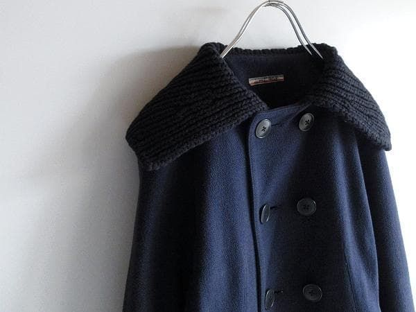 Umii908 45rpm ニット襟 微起毛 コットンヘリンボーンツイード