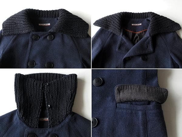 Umii908 45rpm ニット襟 微起毛 コットンヘリンボーンツイード