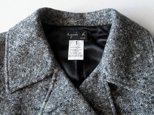 希少 90sビンテージ agnes b. アニエスベー ベルト付 ネップウール