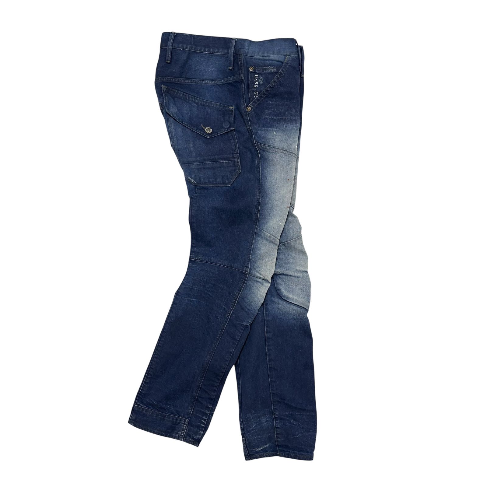 古着 ジースターロウ G-STAR RAW ストレート デニムパンツ ダメージ 