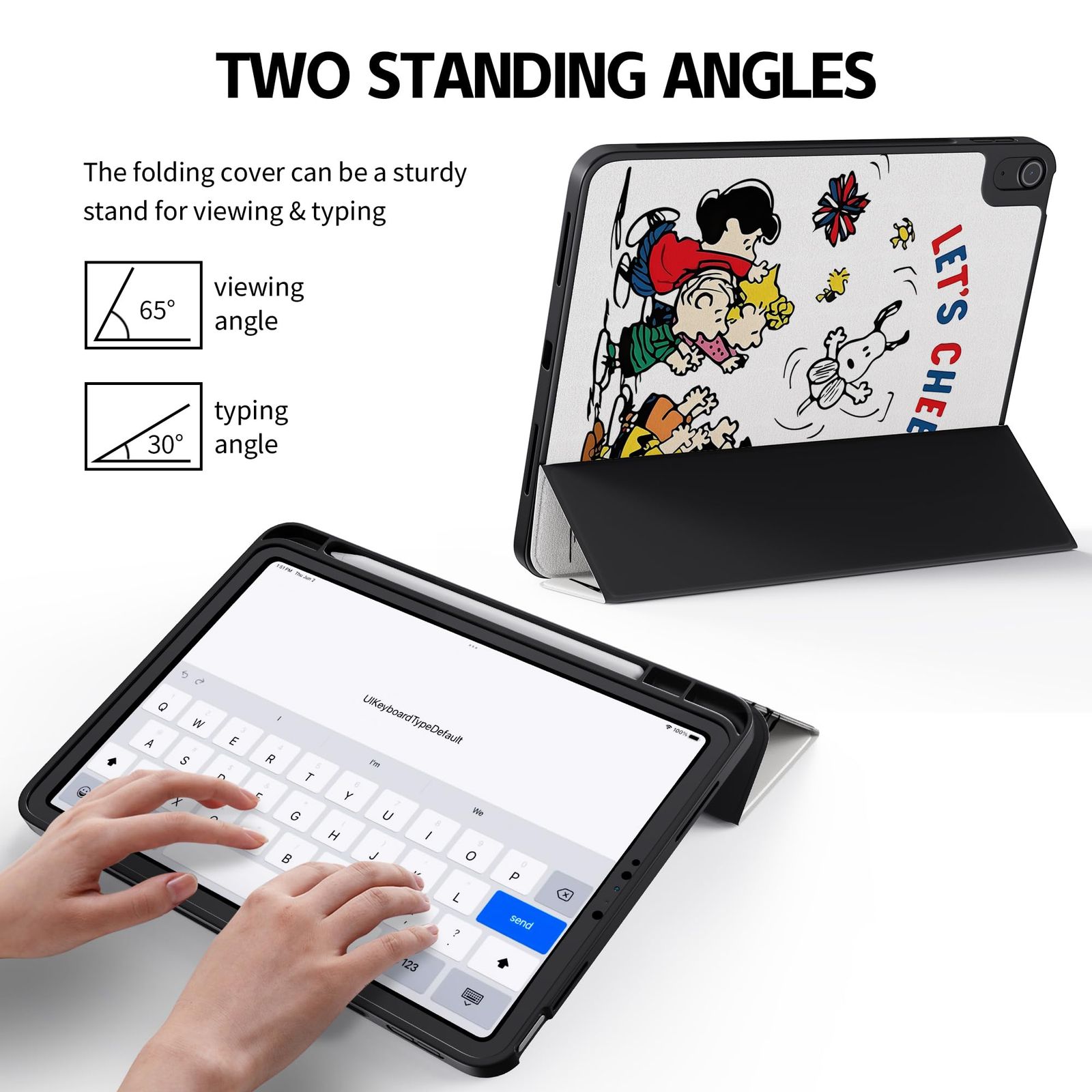 MIKYPOOZ iPad 10世代 10.9インチ(2022) ケース スヌーピー かわいい
