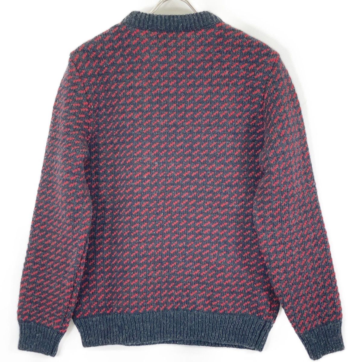 LLBean エルエルビーン ﾉﾙｳｪｰ製 ﾌﾞﾗｯｸ×ﾚｯﾄﾞ ﾊﾞｰｽﾞｱｲ ﾆｯﾄｾｰﾀｰ S - メルカリ