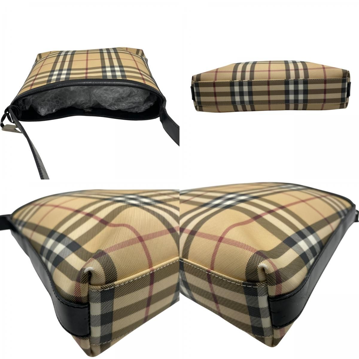 Burberry バーバリー ノバチェック PVC レザー ワンショルダーバッグ