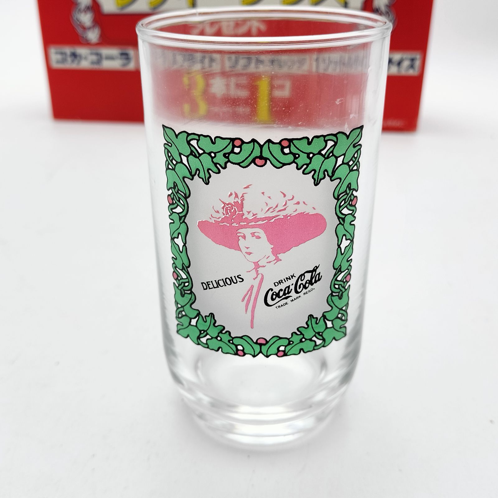 コカ・コーラ アール・ヌーヴォー調 レディーグラス 4客セット 昭和